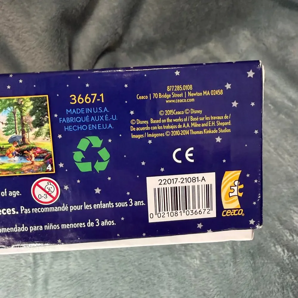 New Opened Box Thomas Kinkade Disney 4 in 1 Puzzle Set